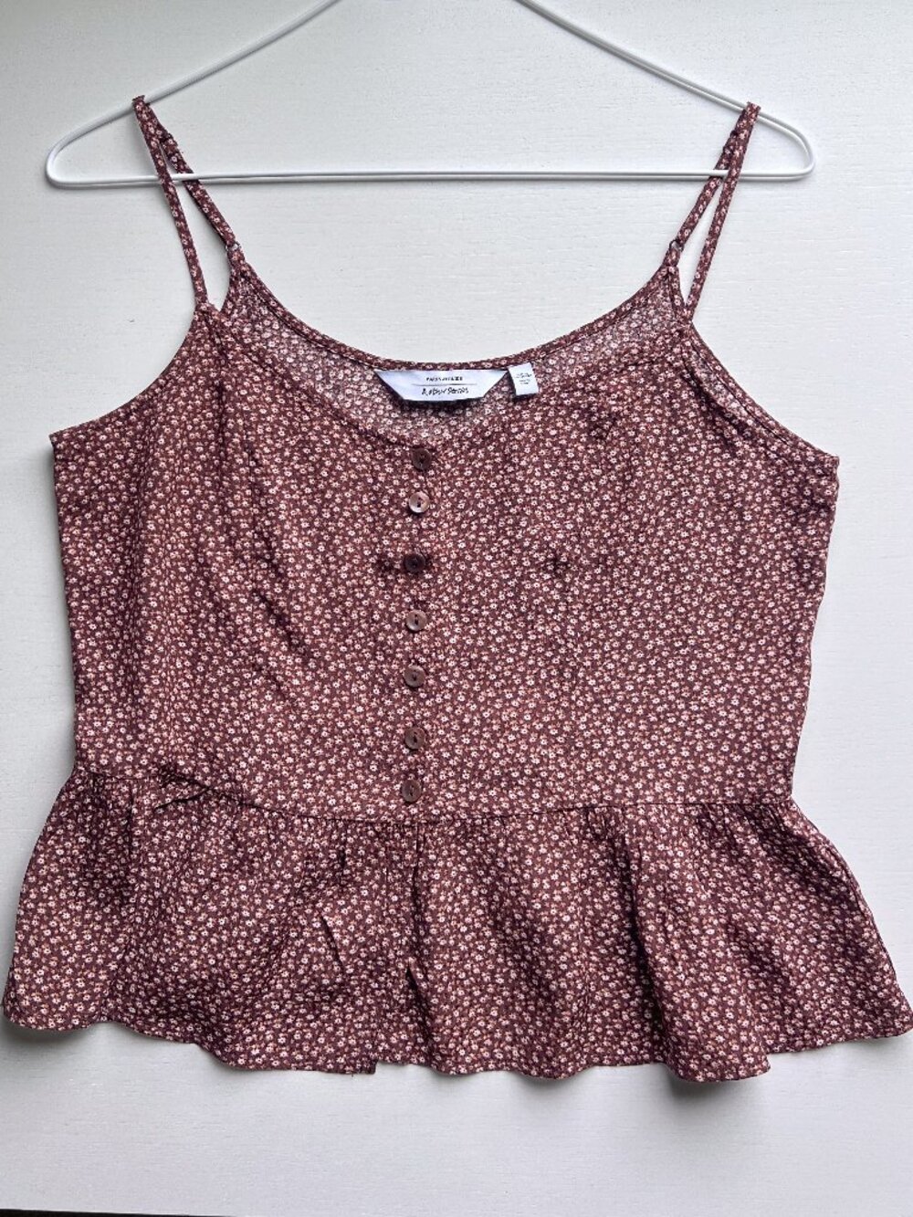 & Other Stories Floral Cami Brown Viscose M